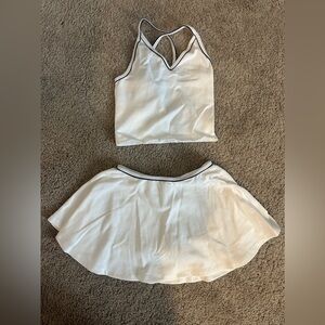 White Two-Piece Set with Black Trim